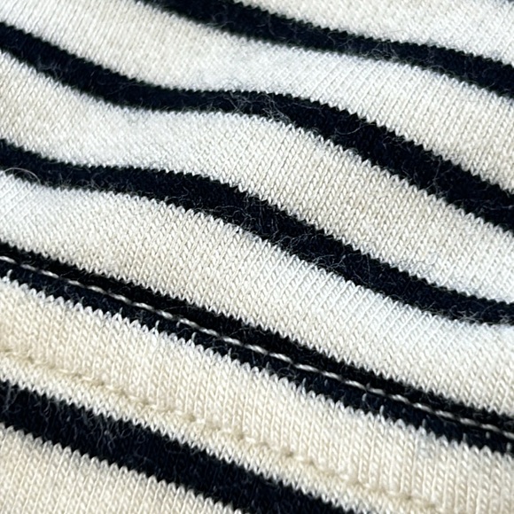 ANTHRO Jane & Delancey Black Striped Top with Lace Up Ties & Waistband Stretchy - Picture 10 of 11